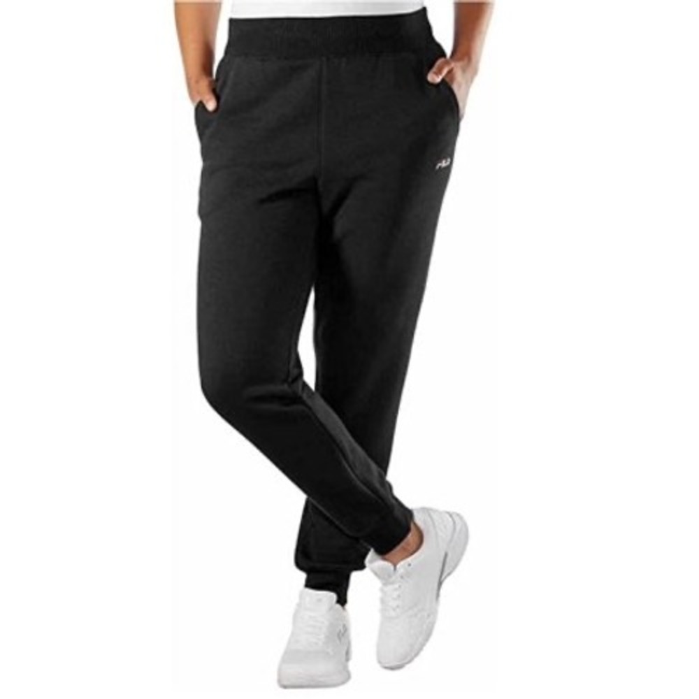 981. Fila Women Black Fleece Joggers Size XL Casual Comfortable Sweatpants Style
